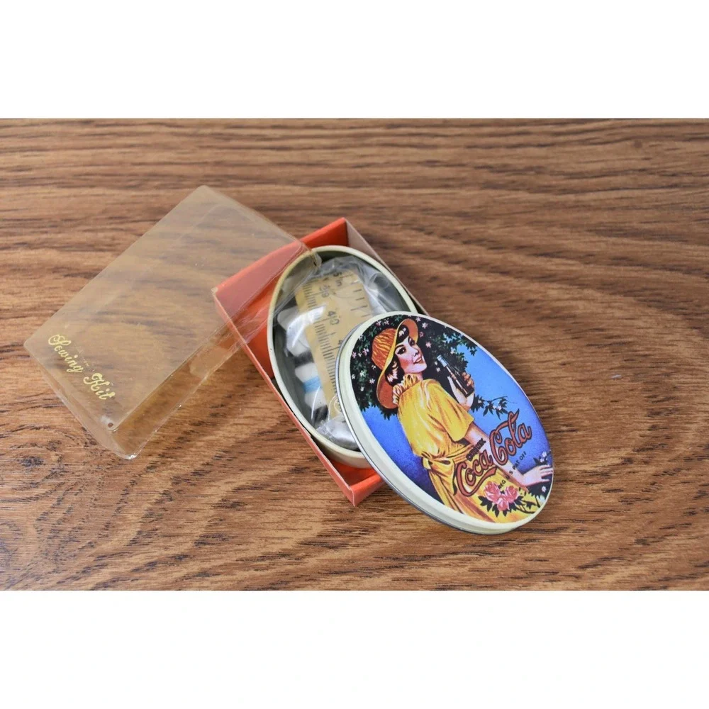 Vintage Coca-Cola Sewing Kit Travel Sewing Set in Original Case Hong Kong
